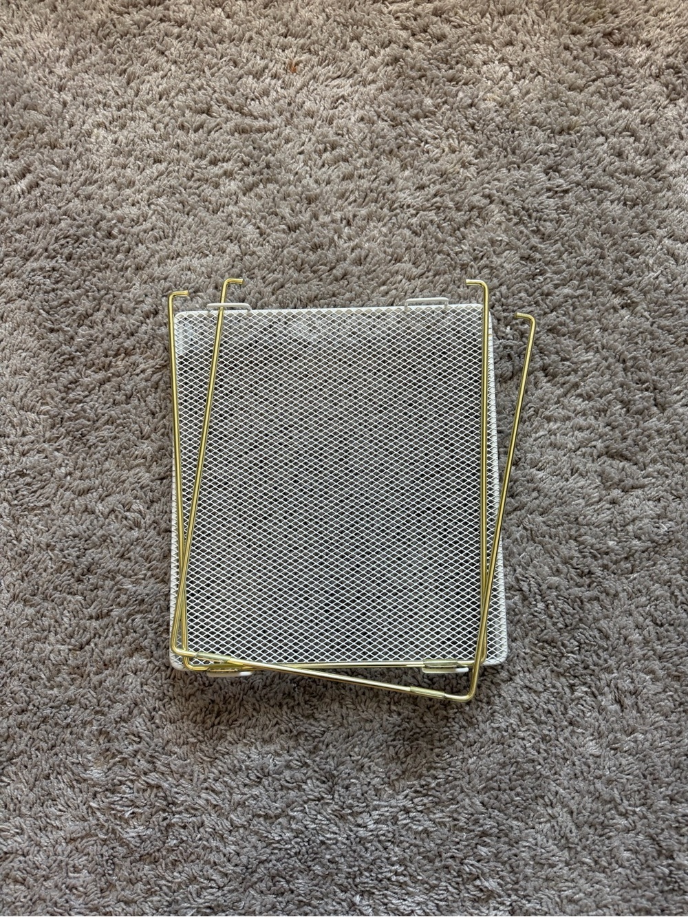 Gold Wire and White Locker Organizer